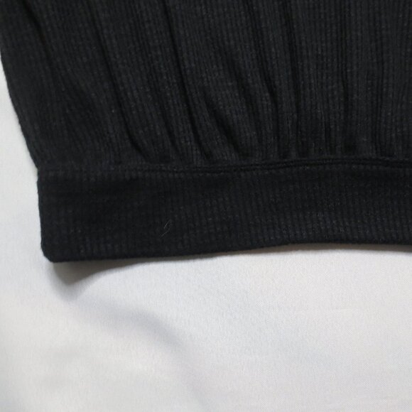 NWT FREE PEOPLE womens SHIRT boho BLACK blouse TOP ribbed CROPPED size M - Picture 7 of 16